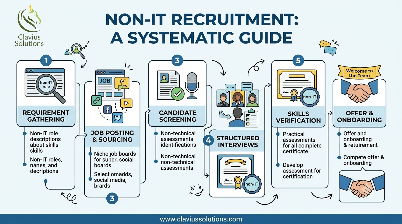 What Is Non-IT Recruitment? 7 Key Insights for Employers 5 Non-IT recruitment process from sourcing to candidate selection
