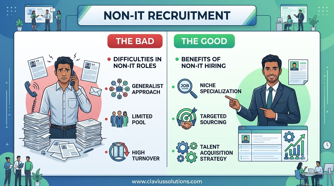 What Is Non-IT Recruitment? 7 Key Insights for Employers 4 good and bad Non IT hiring illustrated